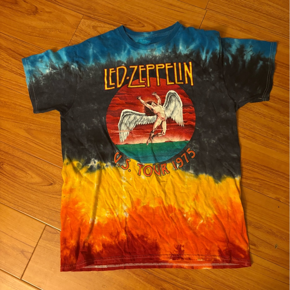 Led Zeppelin Men's Tie-Dye V.S. Tour 1975 T-Shirt